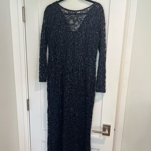 Floor Length Dress Gown Navy Size 10 Gorgeous Detail